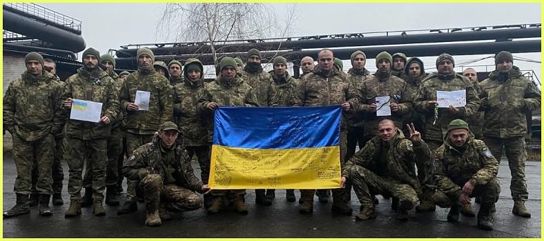 A group of Ukrainian soldiers