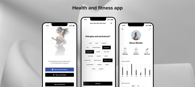 Product features of fitness app