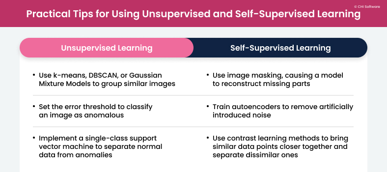 Tips for using unsupervised and self-supervised learning